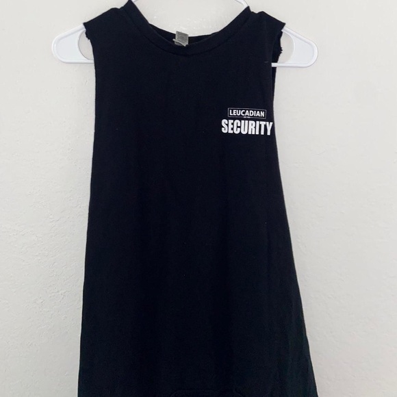 Men’s grunge vintage y2k black short sleeve Leucadian Encinitas Security shirt - Picture 4 of 7